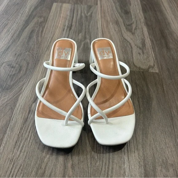 White Dolce Vita 2 inch block heels - Picture 2 of 6